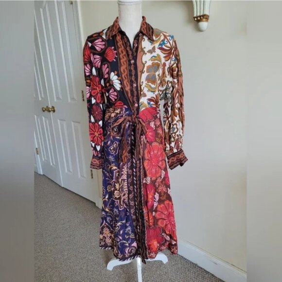 Farm Rio Miranda Shirt Midi Dress size S - Picture 4 of 9